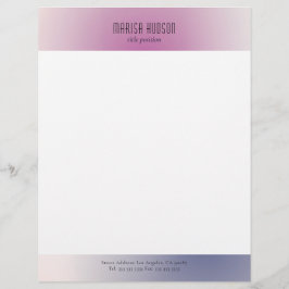 Membrete Pink Purple White Minimalist Aesthetic Gradient