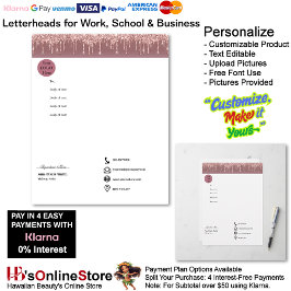 Membrete Pink Trendy Drip Sparkle Glitter Business