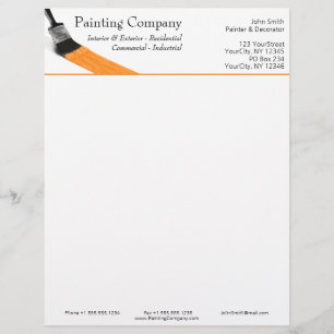 Membrete Pintar Naranja de pincel de la empresa de servicio