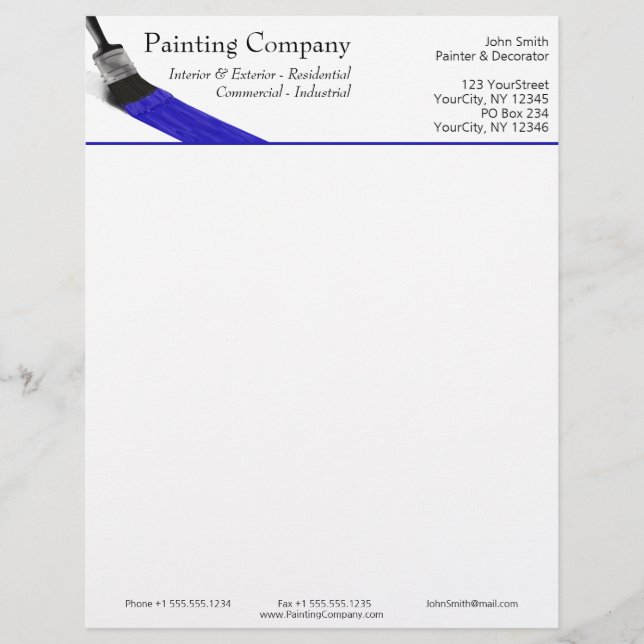 Membrete Pintura de la empresa de servicios de pintores Bru (Anverso)