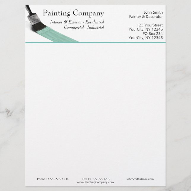 Membrete Pintura de la empresa de servicios de pintores Bru (Anverso)
