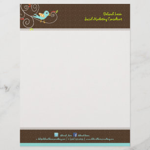 Membrete PixDezines Tweet, tweet, marketing SEO/DIY color