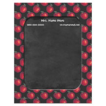 Pizarra roja de las manzanas