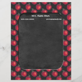 Membrete Pizarra roja de las manzanas