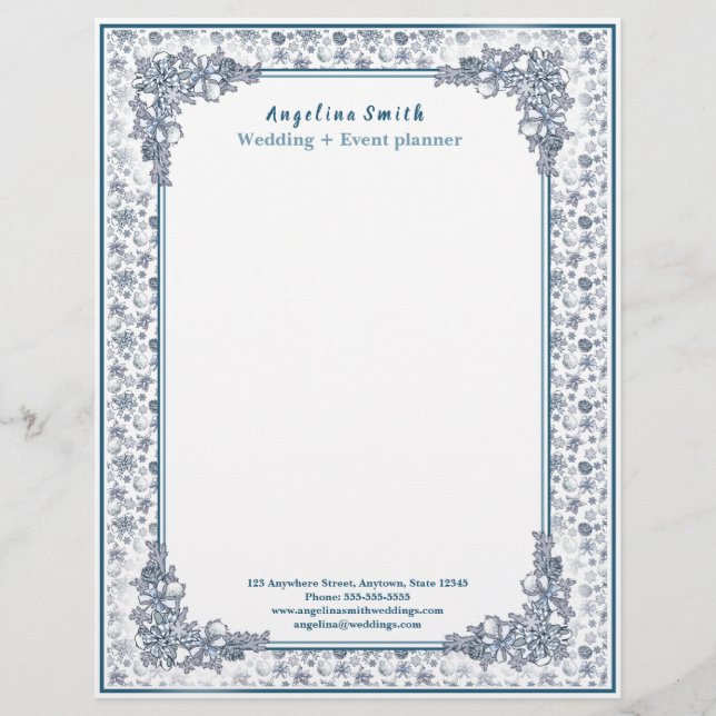 Membrete Planificador de bodas de Navidades blancos (Anverso)