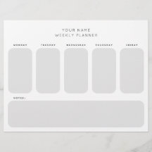 Planificador de la semana laboral Organización de 