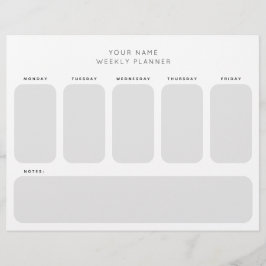 Membrete Planificador de la semana laboral Organización de 