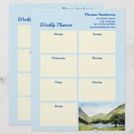 Membrete Planner semanal Lago Buttermere Cumbria Inglaterra