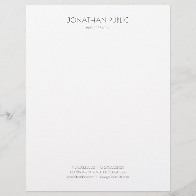 Membrete Plantilla blanca del negro elegante del diseño (Anverso)