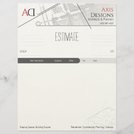 Membrete Plantilla de estimación de arquitecto con diseño d