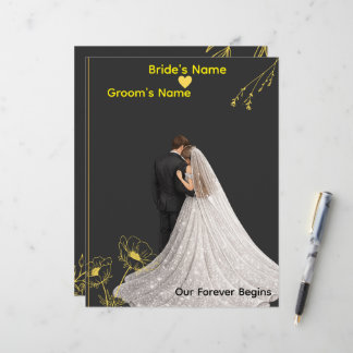 Membrete Plantilla de Invitación de Boda Elegante
