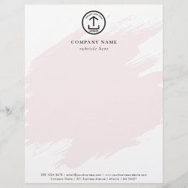 Membrete Plantilla de logotipo empresarial acuarela rosa mo