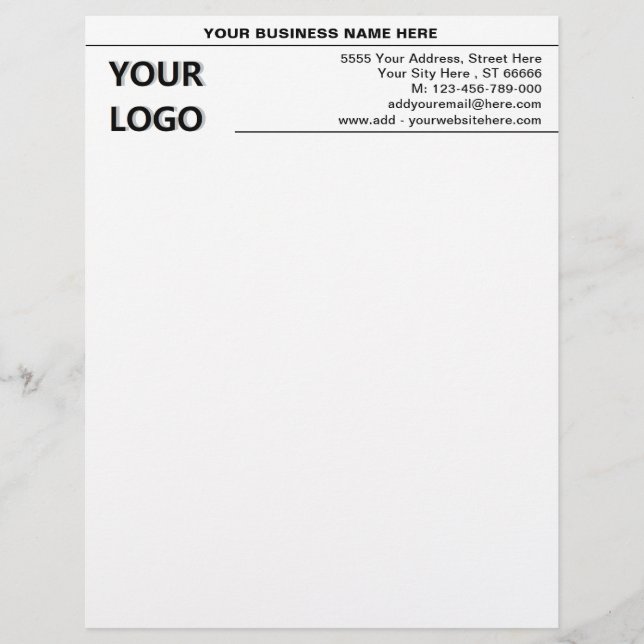 Membrete Plantilla de membrete de dirección de logotipo de  (Anverso)