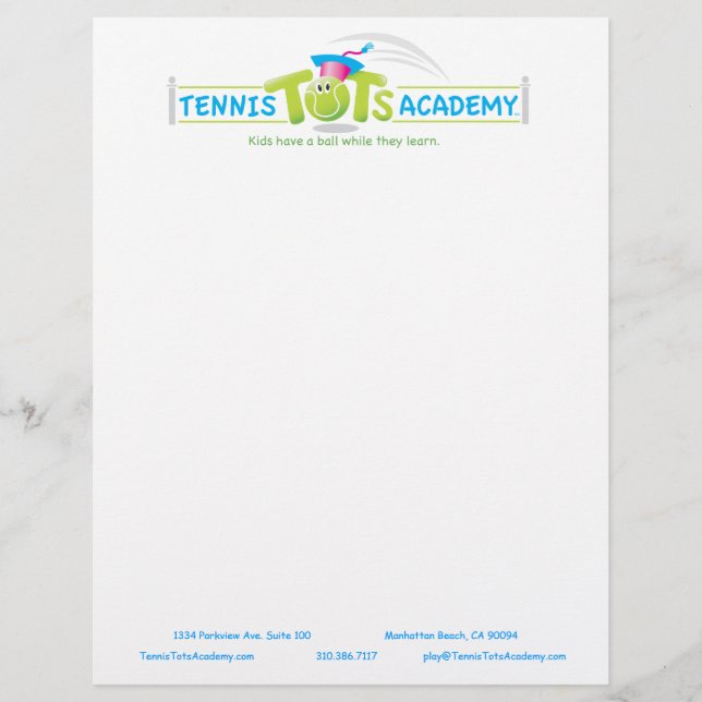Membrete Plantilla de membrete de Tennis Tots Academy perso (Anverso)