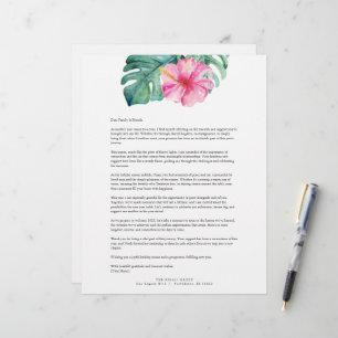 Membrete Plantilla de membrete floral tropical cúbica