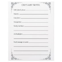 Plantilla de notas obituarias - Planificación al f