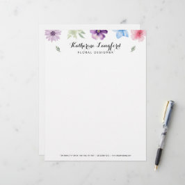 Membrete Plantilla de Personalizable floral elegante