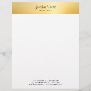 Membrete Plantilla Gold Modern Elegant Calligraphed Name