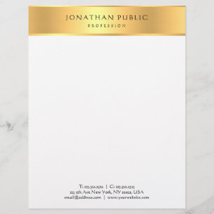 Membrete Plantilla Gold White Modern Profesional Elegante