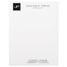 Plantilla Minimalista elegante monograma blanco ne