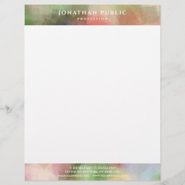 Membrete Plantilla moderna simple creativa del arte (Anverso)