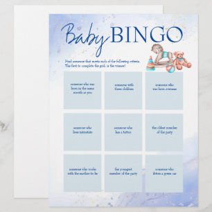 Membrete Plantilla personalizada de juego de bingo azul par