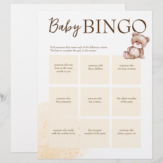 Membrete Plantilla personalizada para el juego de bingo de  (Anverso / Reverso)