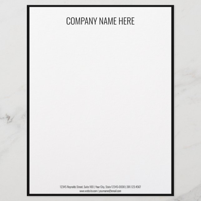 Membrete Plantilla profesional para empresas en blanco y ne (Anverso)
