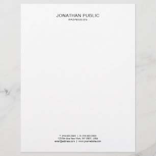 Membrete Plantilla simple blanco y negro elegante moderna