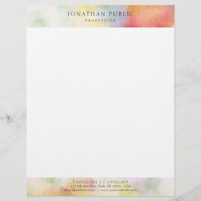 Membrete Plantilla simple elegante moderna del arte (Anverso)