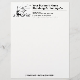 Membrete Plumbers y Plumbing Business Letterhead
