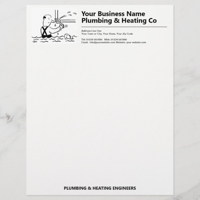 Membrete Plumbers y Plumbing Business Letterhead (Anverso)