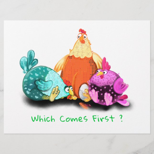 Membrete Pollos De Cabeza De Lápiz De Granja Esperando Que  (Reverso)