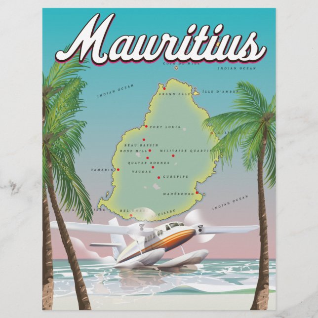 Membrete Poster de viajes mauriciano (Anverso)