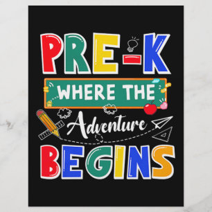 Membrete Pre-K Donde La Aventura Comienza Una Escuela Graci