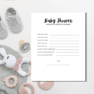 Membrete Printable Baby Shower Wishes & Hopes for Baby Game