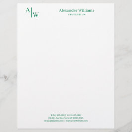 Membrete Profesional 2 Monograma Clásico Minimalista