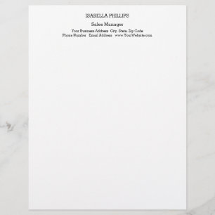 Membrete Profesional blanco negro Minimalista creativo