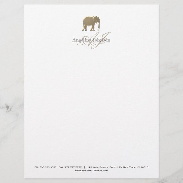Membrete Profesional del Elefante de Oro (Anverso)