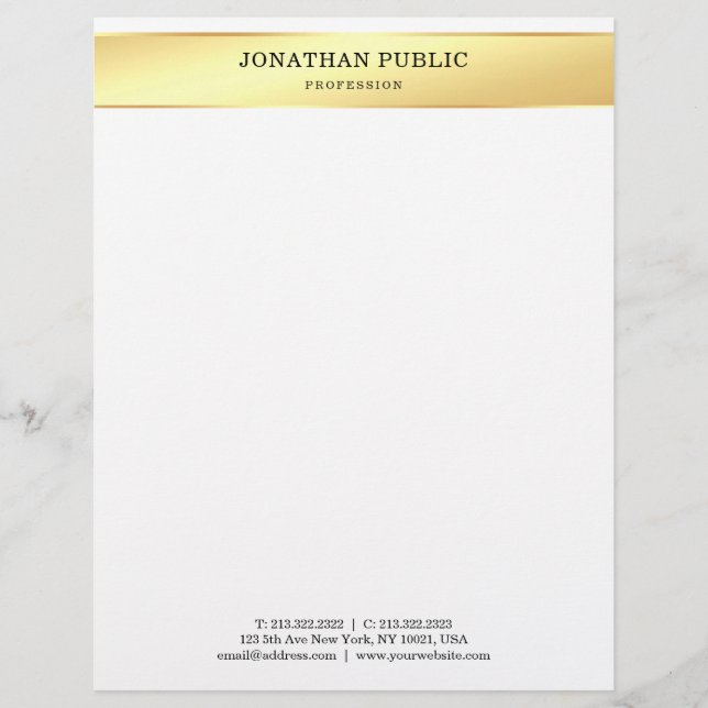 Membrete Profesional minimalista elegante blanco del diseño (Anverso)
