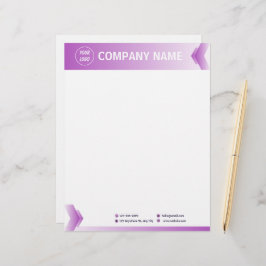 Membrete Profesional Moderno Morado Y Blanco