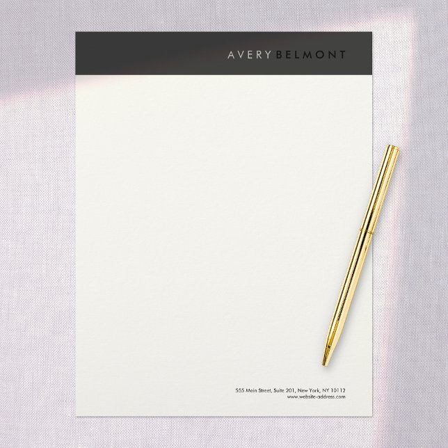 Membrete Profesional Moderno Simple Negro Minimalista (Subido por el creador)