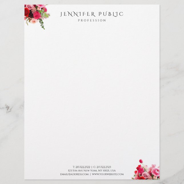 Membrete Profesional simple moderno elegante de la (Anverso)