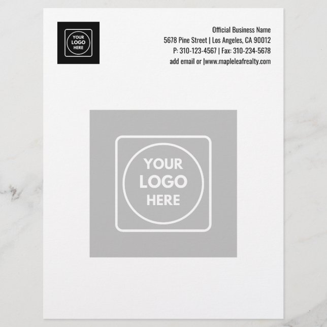 Membrete Professional Minimalist Business Watermark  (Anverso)