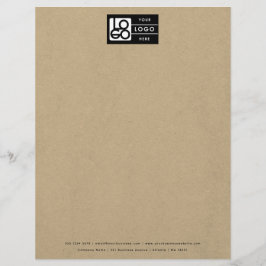 Membrete Professional Rustic Kraft Business Logo Letterhead
