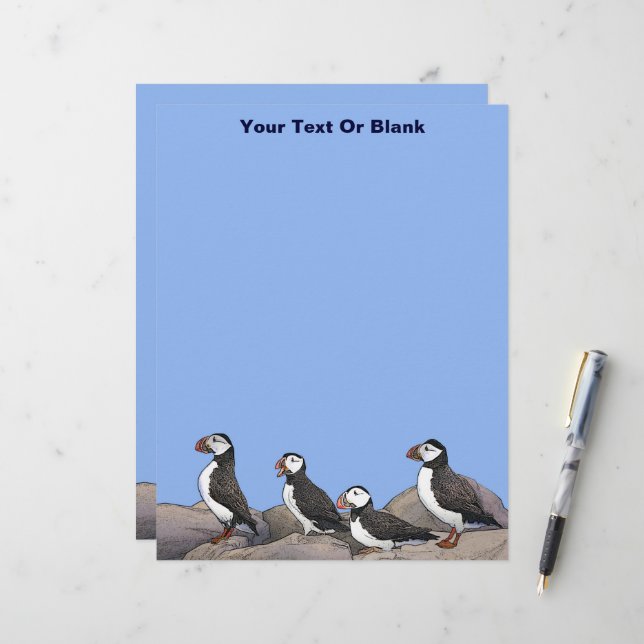Membrete Puffins atlánticos (Anverso/Reverso In Situ)