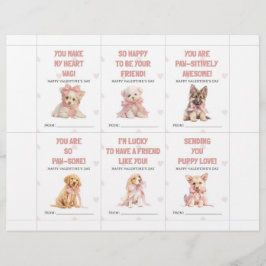 Membrete Puppy Valentine’s Day Cards for Kids Classroom