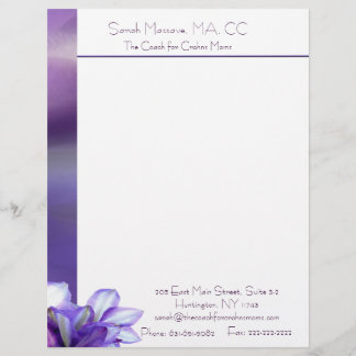 Membrete Purple Floral Elegance 1