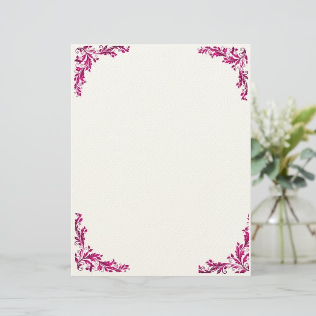 Membrete Purple Grace Floral Letter Pad (Anverso de pie)