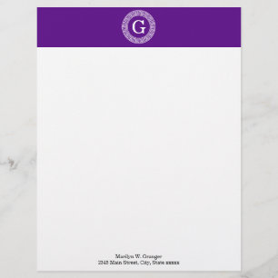 Membrete Purple Whats Crónica Griega Marco De Rand Monogram